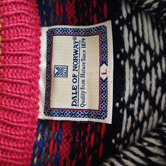 Dale of Norway Nordic Crewneck Sweater - Red, White, Black - Picture 2 of 5